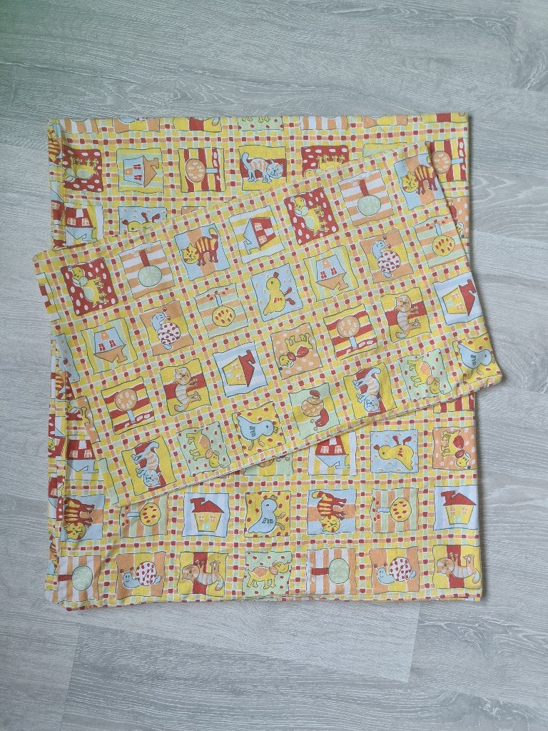 Drap housse et taie oreiller enfant, Garçon ou Fille, Jaune, Housse de couette, Comme neuf