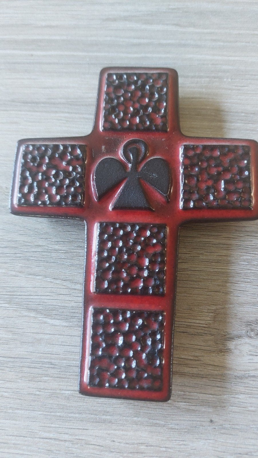 Vintage Brutalistisch Keramisch Wandkruis – Mid-Century Retr, Ophalen of Verzenden