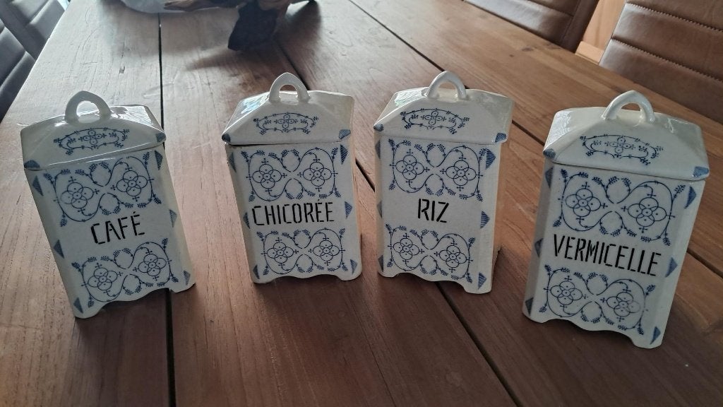 4 Antieke voorraadpotten in Keramiek, Antiek en Kunst, Ophalen of Verzenden