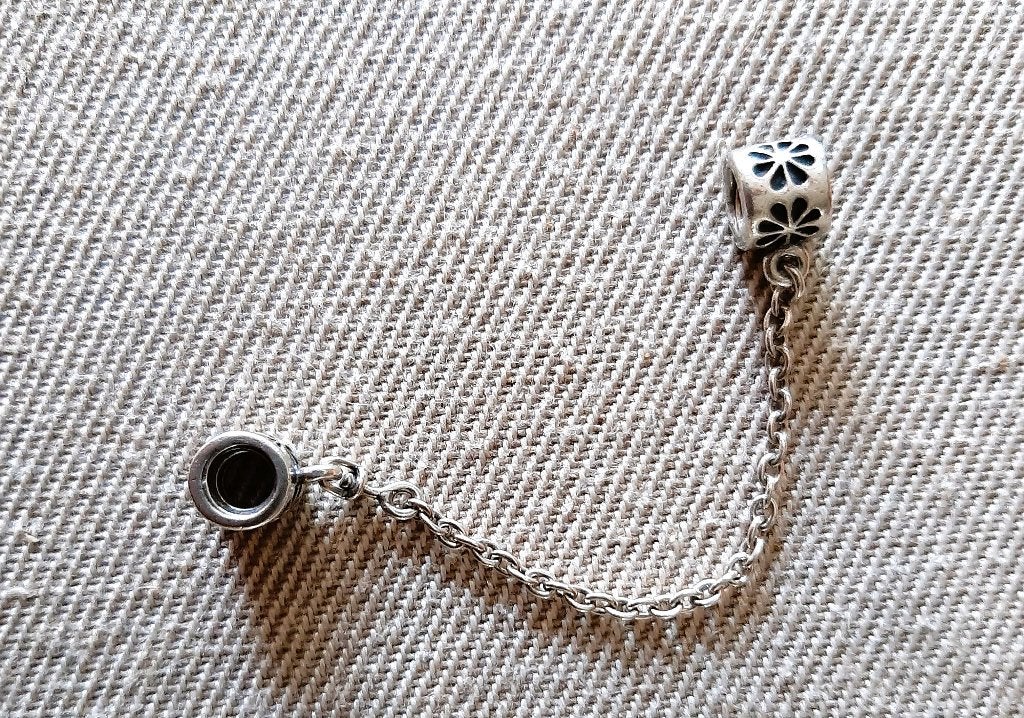 Te koop: Sterling zilver veiligheidskettinkje van Pandora, Ophalen, Gebruikt, Zilver, Zilver