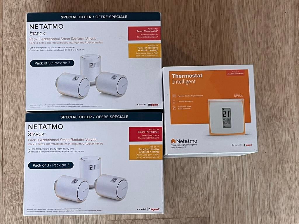 Netatmo thermostat + 6 vannes connectées – NEUF jamais ouver, Doe-het-zelf en Bouw, Thermostaten, Ophalen, Slimme thermostaat