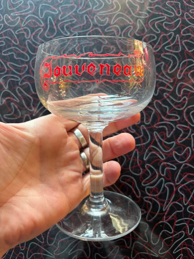 Zeldzaam glazen brasserie Jouveneau boussu bier 1840-1954, Ophalen of Verzenden, Zo goed als nieuw