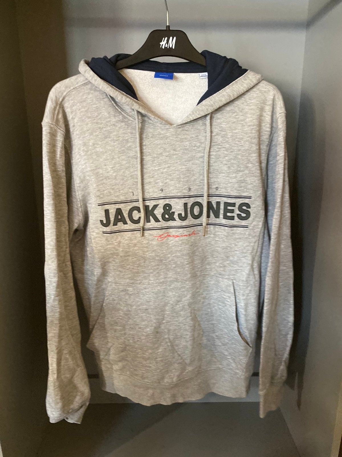Chandail à capuchon Jack & Jones, taille M — 1990 Originals, Enlèvement ou Envoi, Comme neuf, Taille 48/50 (M), Gris