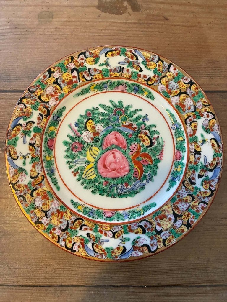 Groot Chinees Porseleinen Bord - Rose Medallion, Ophalen of Verzenden