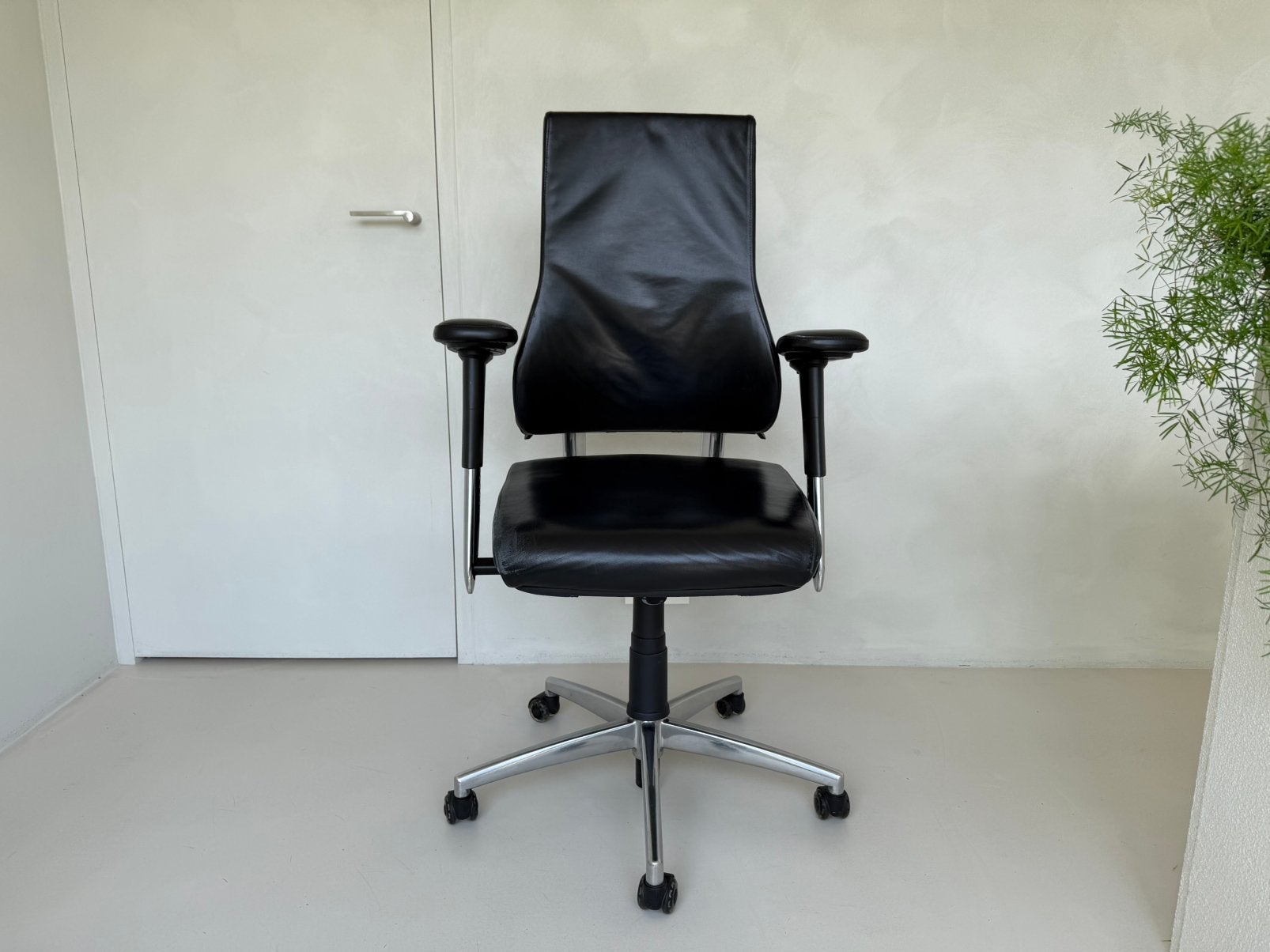Ergonomische BMA Axia 2.5 bureaustoel in zwart leder, Huis en Inrichting, Ophalen, Gebruikt, Zwart, Bureaustoel