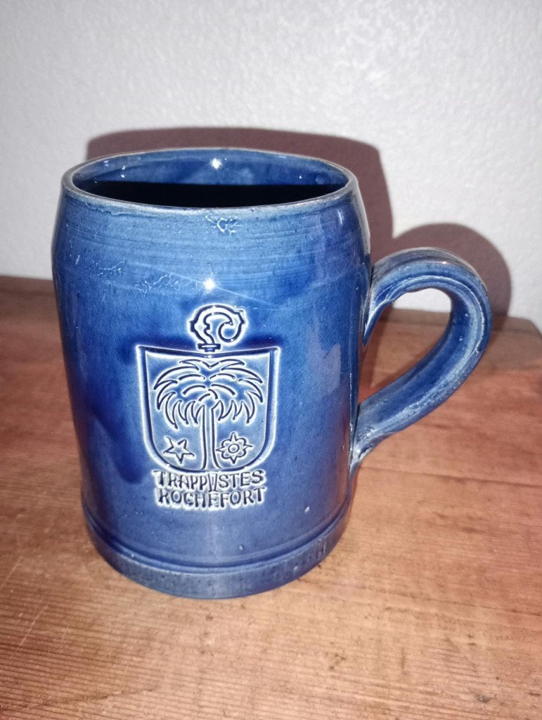 Brasserie bière chope Trappiste Rochefort bleue, Enlèvement ou Envoi, Utilisé, Chope(s), Autres marques
