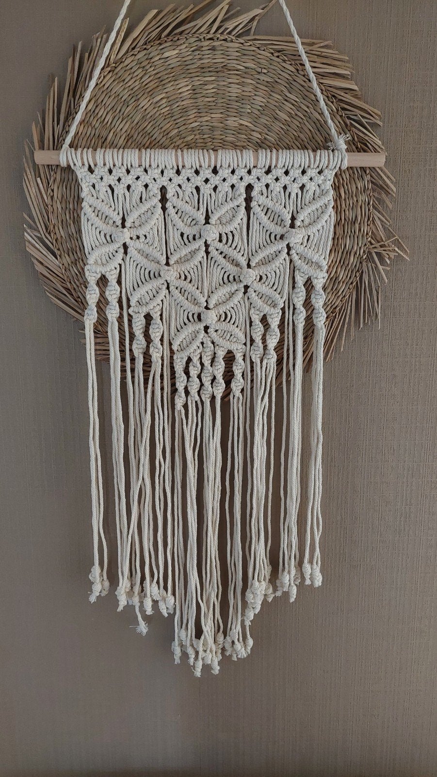 Boho flowers macramé, Huis en Inrichting, Beige, Eigen ontwerp, Nieuw, Ophalen of Verzenden