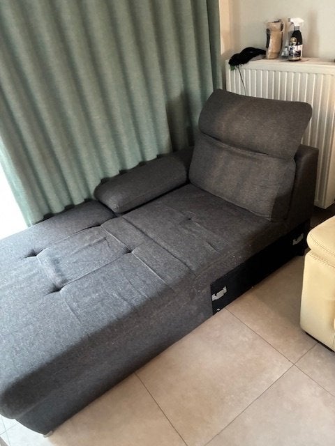 longchair zetel met rechts liggedeelte, Huis en Inrichting, Ophalen, Gebruikt, 150 tot 200 cm, Driepersoons