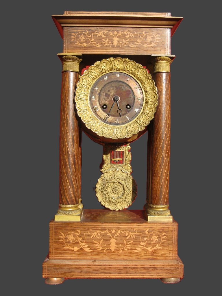 Antiek Franse Napoleon EMPIRE klok met inleg., Antiek en Kunst, Antiek | Klokken, Ophalen
