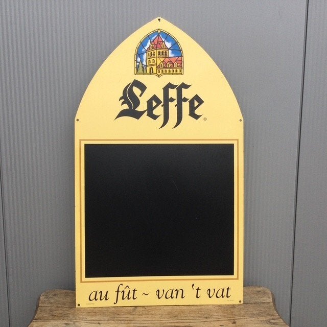 Emaille LEFFE krijtbord, Collections, Marques de bière, Enlèvement, Utilisé, Panneau, Plaque ou Plaquette publicitaire, Leffe