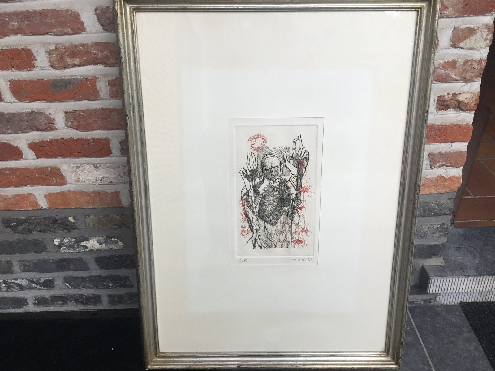 Florian BODINI 1965-3/10-°1933+2005- avec cadre 76x56., Enlèvement, Portrait