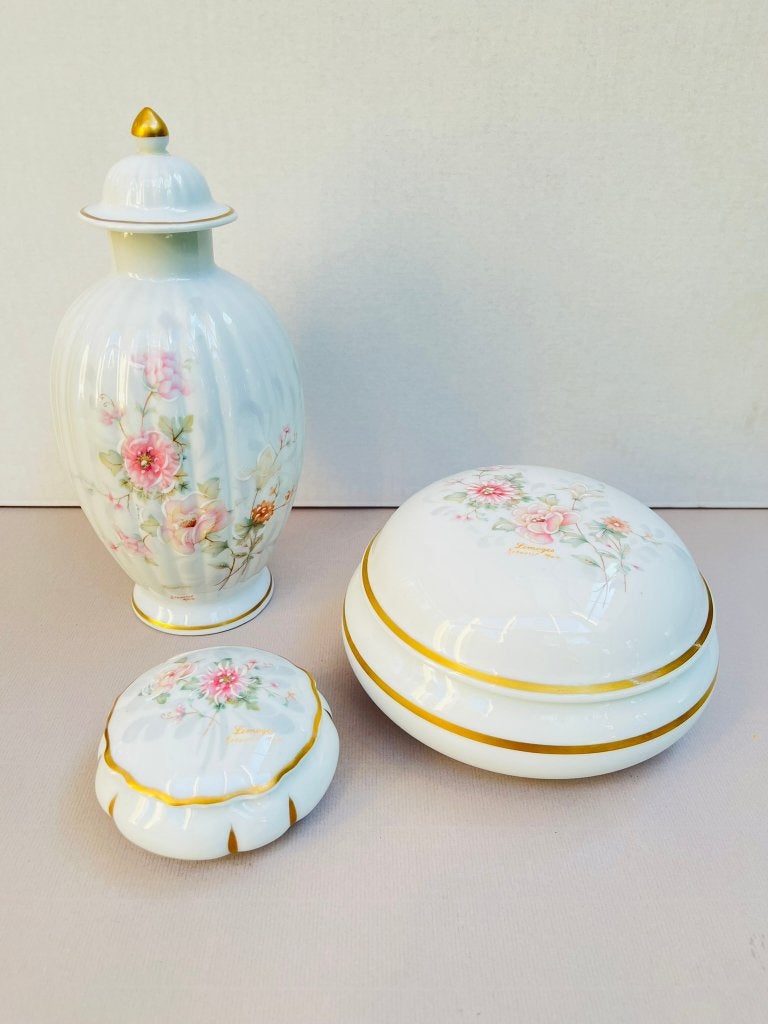 Vintage Limoges France porseleinen handbeschilderd bloemen, Ophalen of Verzenden