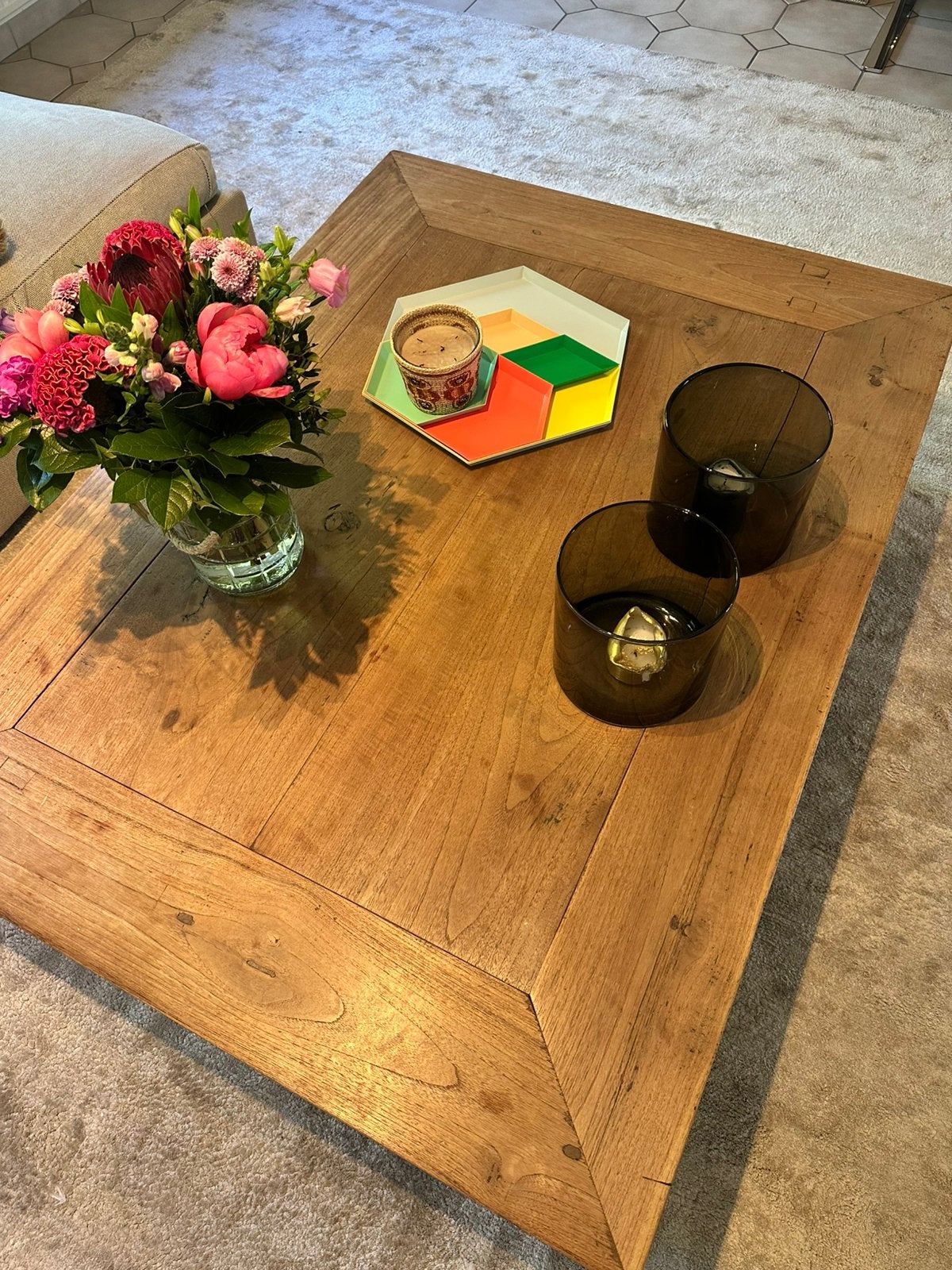 Table basse en bois, Enlèvement, Comme neuf, Carré