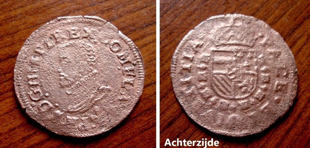 Statenoord Filips II (1555-1598), Postzegels en Munten, Ophalen of Verzenden, Brons, Losse munt