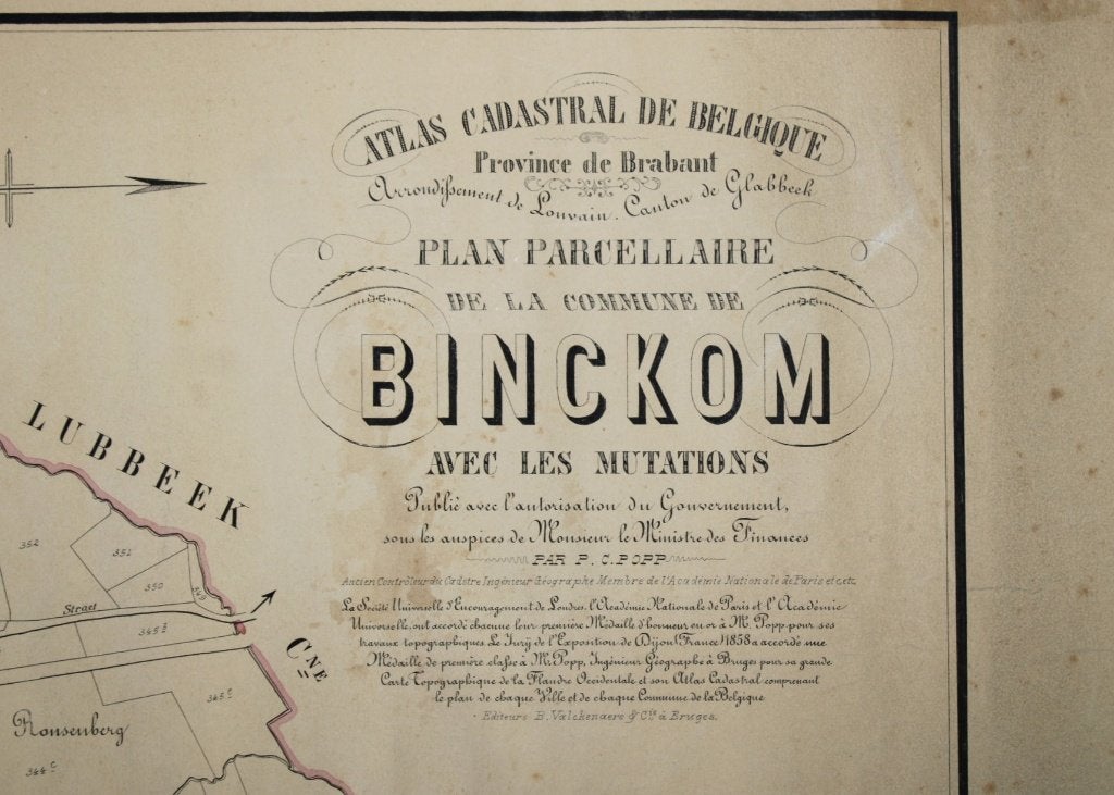 ancienne carte de Binkom, PC Popp, 19e E, Antiquités & Art, Curiosités & Brocante, Enlèvement
