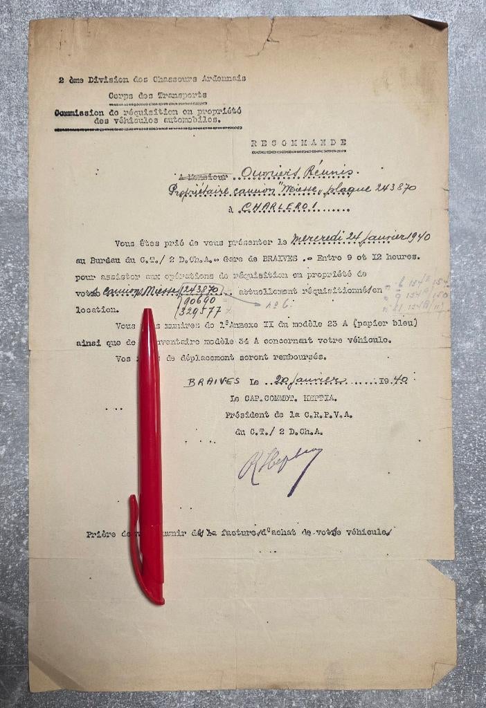 WO2+Chasseurs Ardennais+Braives+Militaria, Verzamelen, Militaria | Tweede Wereldoorlog, Landmacht, Overige typen, Ophalen of Verzenden