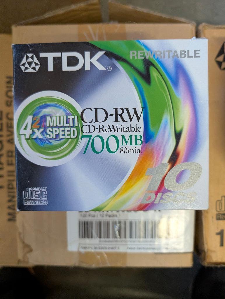 120 Nieuwe TDK CD-RW 700MB – Originele TDK-doosjes- NOS, Informatique & Logiciels, Disques enregistrables, Neuf, Cd, Réinscriptible