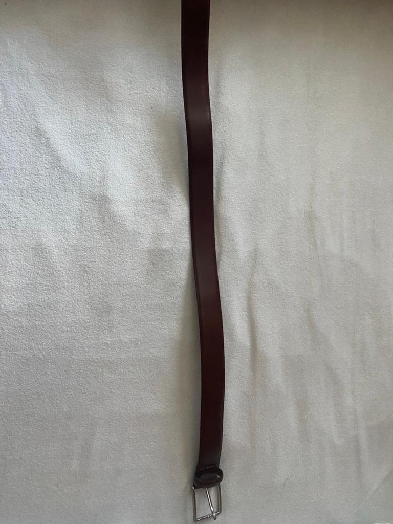 Bruine leren riem (90 cm), Ophalen, Bruin, Minder dan 95 cm, Zo goed als nieuw