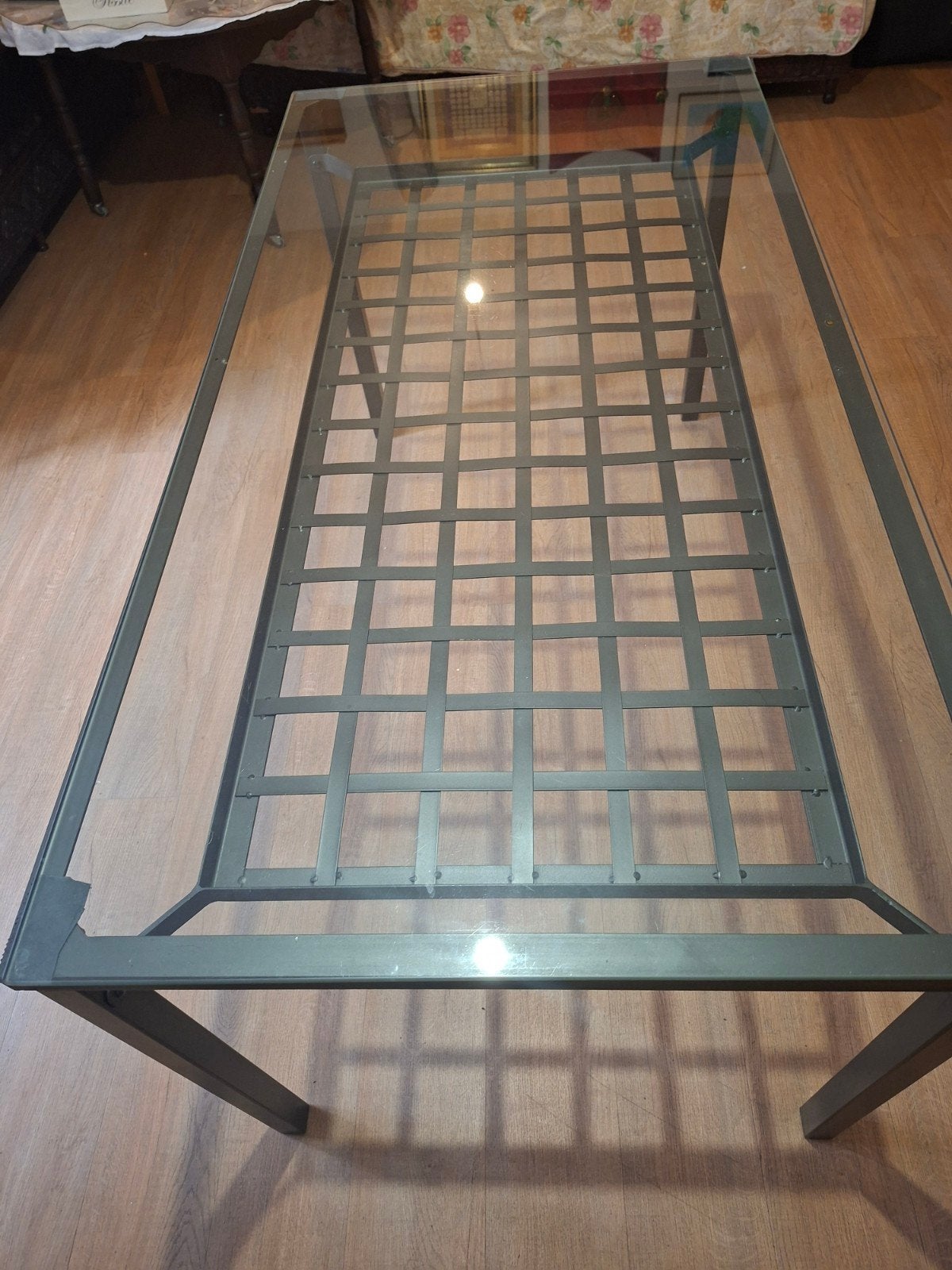 table rectangulaire avec 6 chaises., Maison & Meubles, 50 – 75, 150 à 200 cm, Verre, Comme neuf