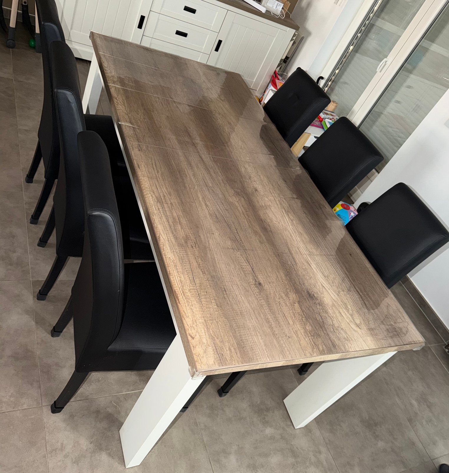 Table à manger extensible + 6 chaises – Excellent état, 150 à 200 cm, Cinq personnes ou plus, Comme neuf, Enlèvement