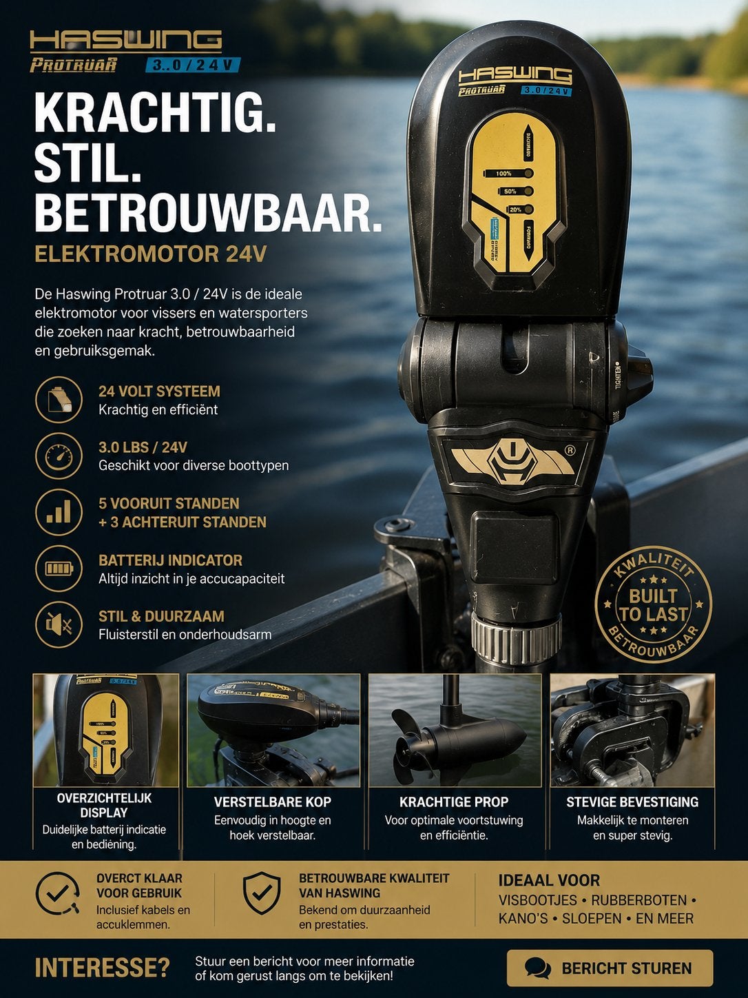Haswing Protruar 3.0 / 24V Elektromotor, Watersport en Boten, Hengelsport | Algemeen, Zo goed als nieuw, Overige typen, Ophalen