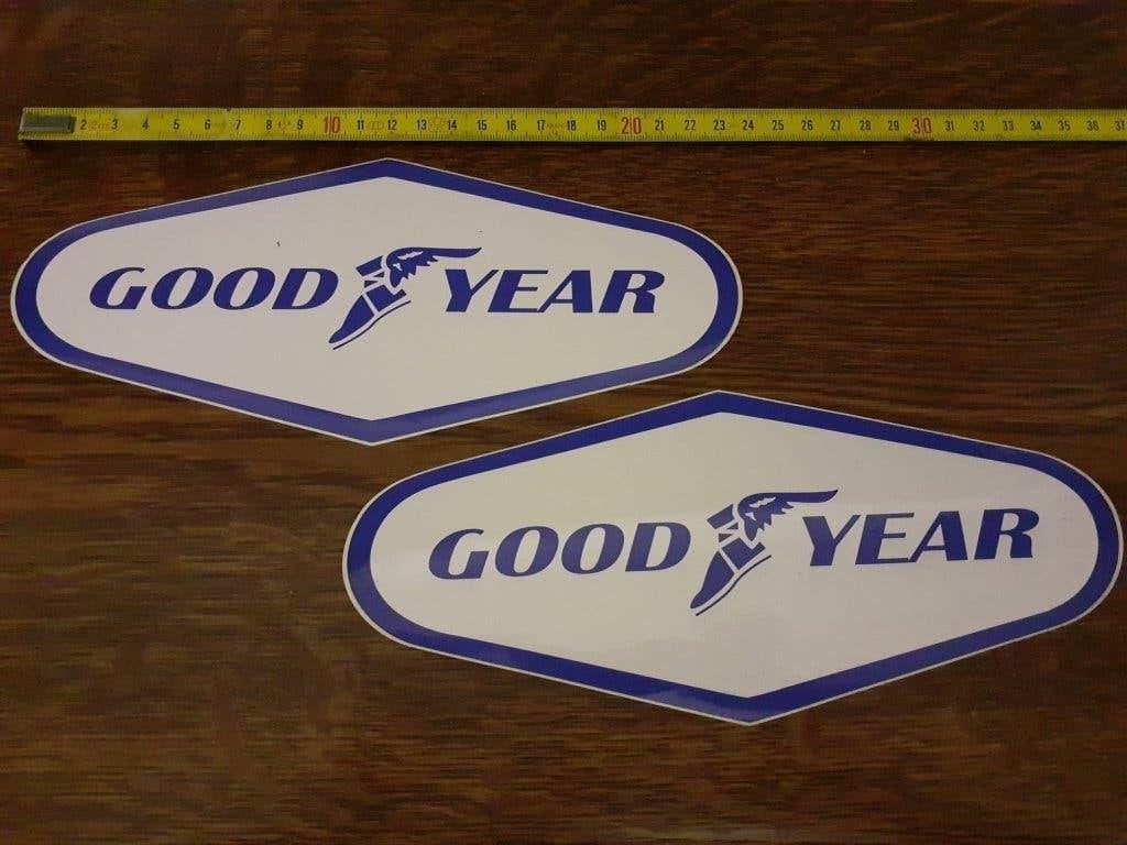 Goodyear - 2 autocollants originaux, rallye, oldtimer, Collections, Enlèvement ou Envoi