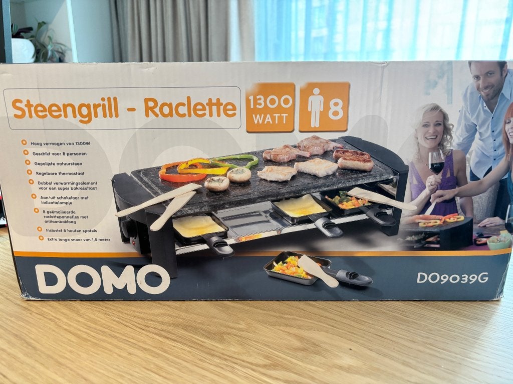 Steengril/raclette Domo, Ophalen, Gebruikt, 4 t/m 7 personen