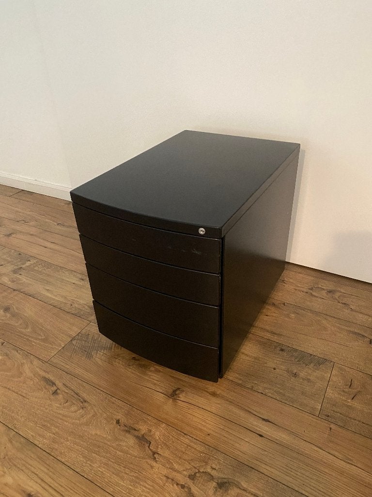 Zwarte ladeblok ijzer, 3 ou 4 tiroirs, Modern Ijzer, Moins de 100 cm, Enlèvement