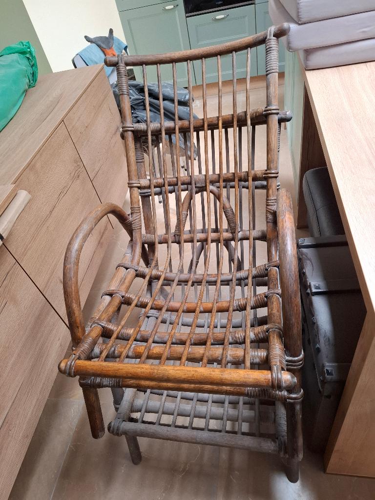Chaise relax en bois, Enlèvement, Comme neuf, Osier