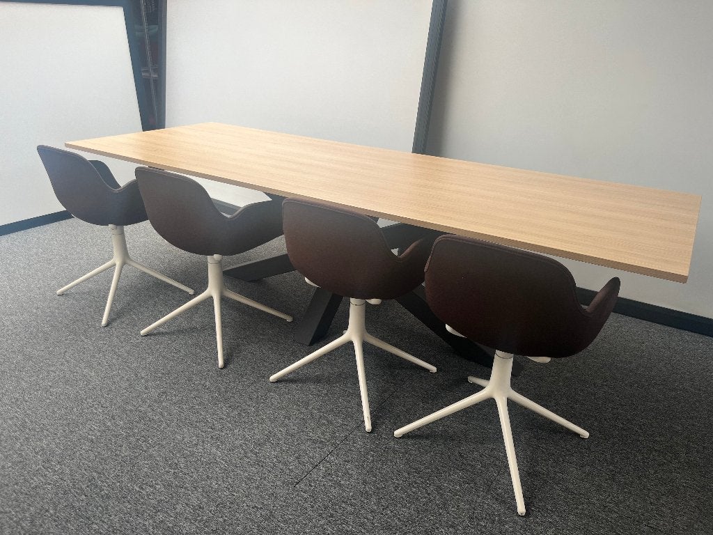 Deensovale vergadertafel x-poot (280100), Maison & Meubles, Enlèvement ou Envoi, Autres types, 280 cm, Utilisé