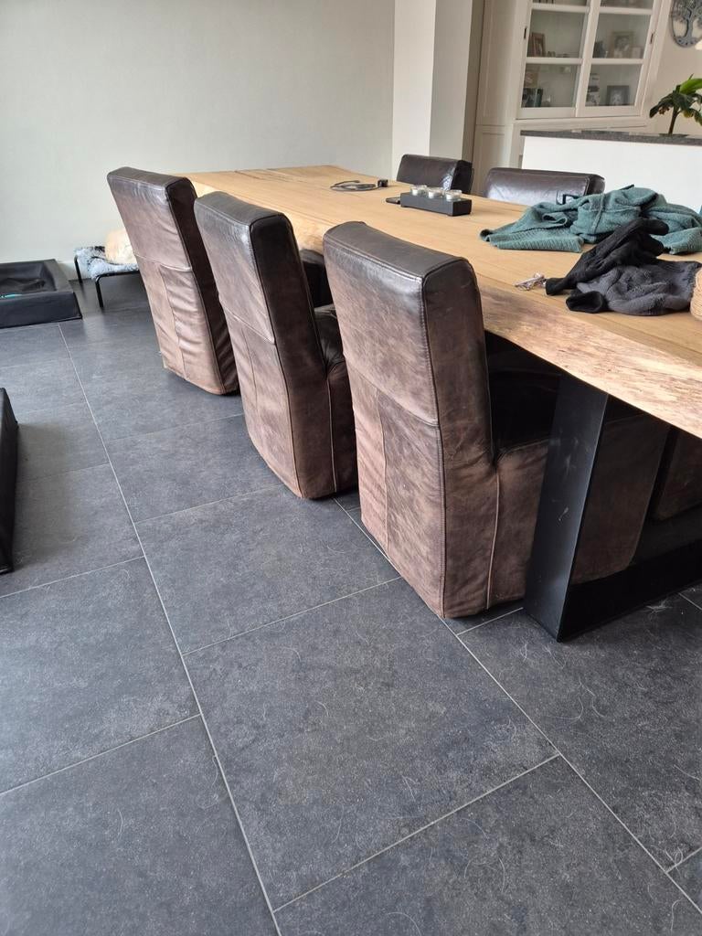 6 leren eetkamerstoelen, Huis en Inrichting, Stoelen, Ophalen