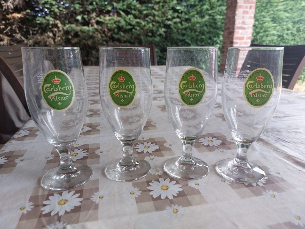 Glazen Carlsberg 0,25 liter, Ophalen of Verzenden, Zo goed als nieuw, Glas of Glazen, Overige merken