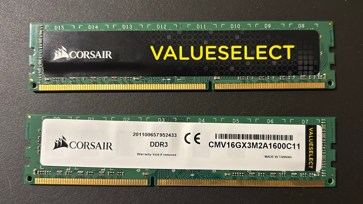 RAM Corsair ValueSelect 16 Go (2x8 Go) DDR3 1600 MHz CL11, Computers en Software, Ophalen, Gebruikt, DDR3, Desktop