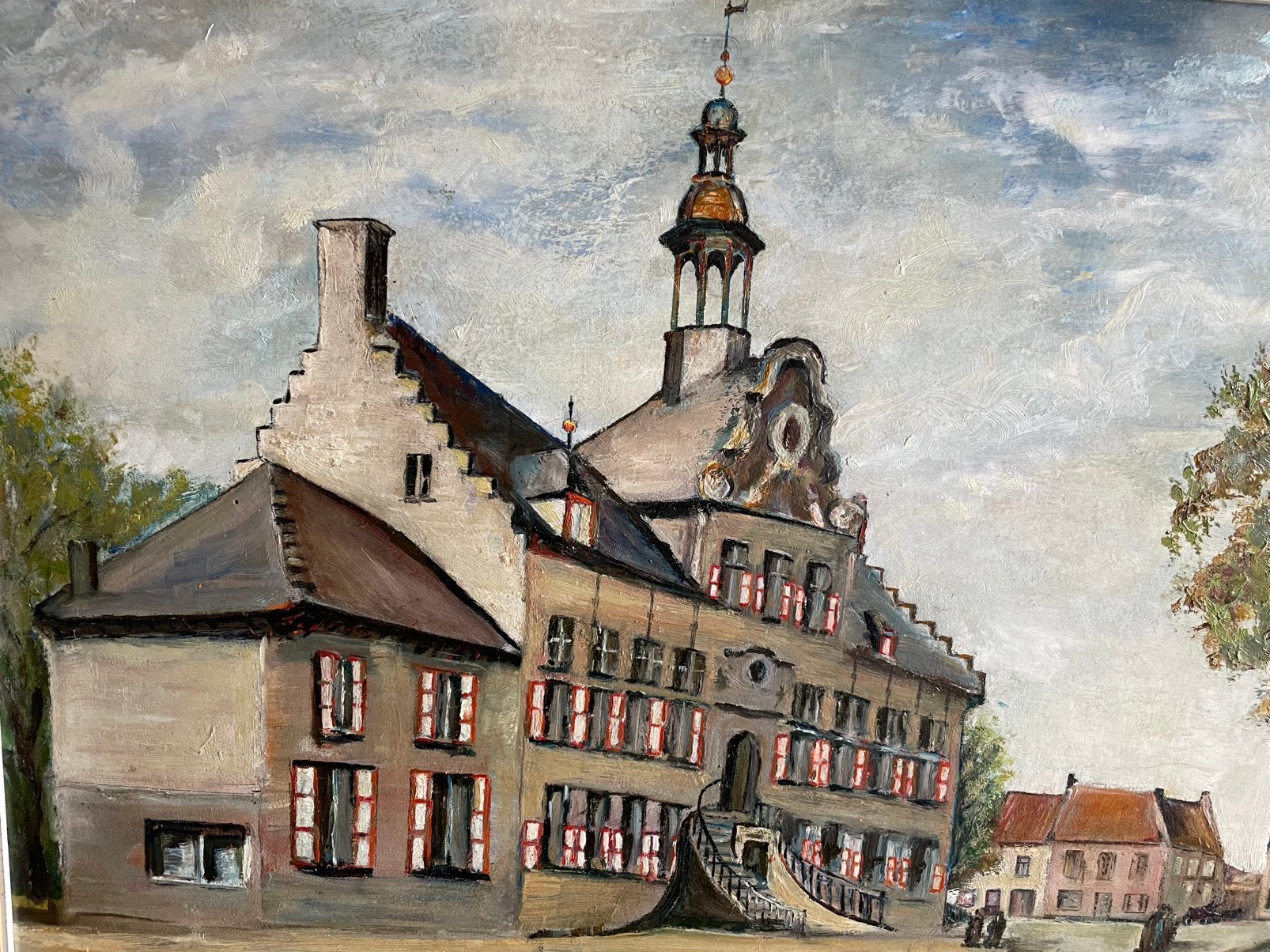 Peinture de l'hôtel de ville de Kaprijke, Antiquités & Art, Enlèvement ou Envoi