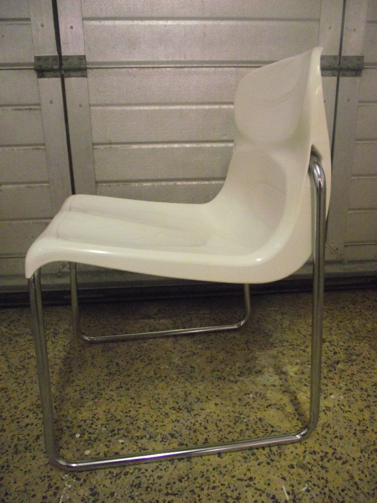 chaises de salle à manger au design vintage (Gert Lange ? ), Maison & Meubles, Chaises, Trois, Synthétique, Enlèvement, Utilisé