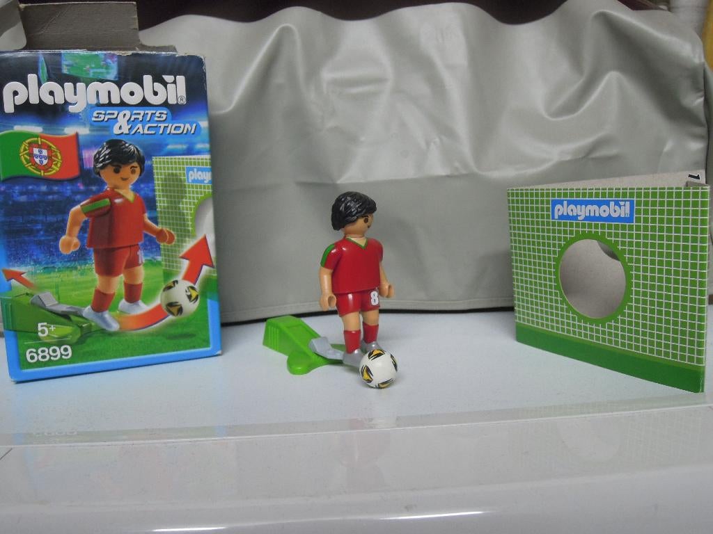 Lot de 2 footballeurs Playmobil + leur goal, Enlèvement, Comme neuf, Ensemble complet