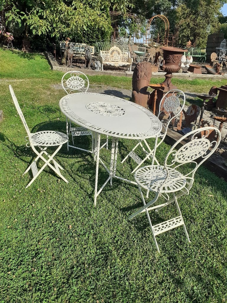 Prachtige tuinset van smeedijzer en gietijzer, Ophalen, Zo goed als nieuw