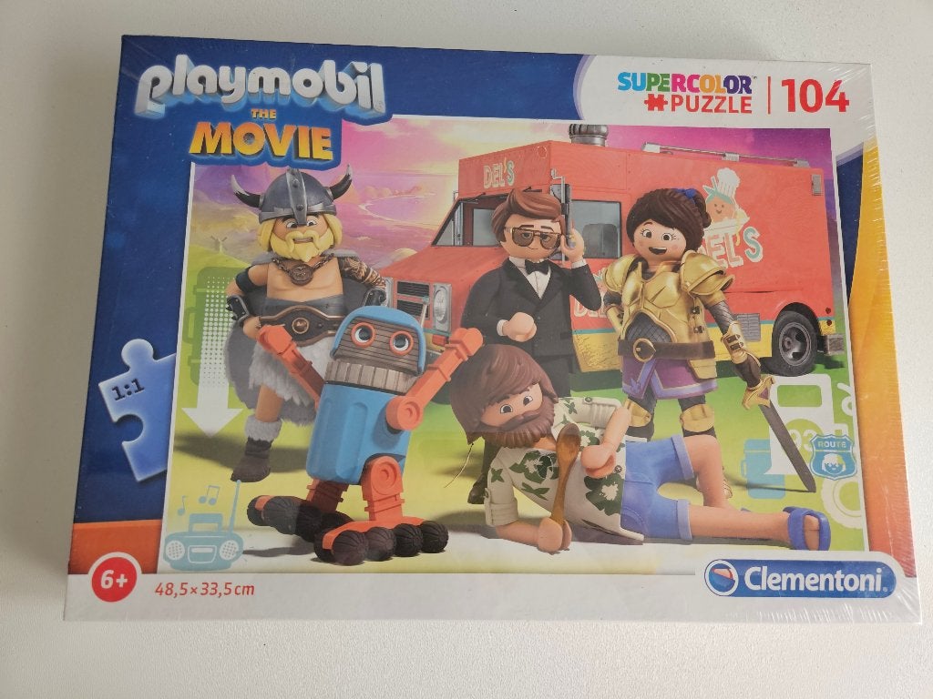 Puzzel Clementoni 104 stukjes Playmobil the movie (NIEUW), Ophalen of Verzenden, Meer dan 50 stukjes, Nieuw