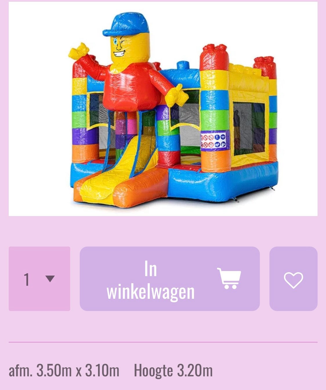 Springkasteel lego te koop, Enlèvement, Comme neuf