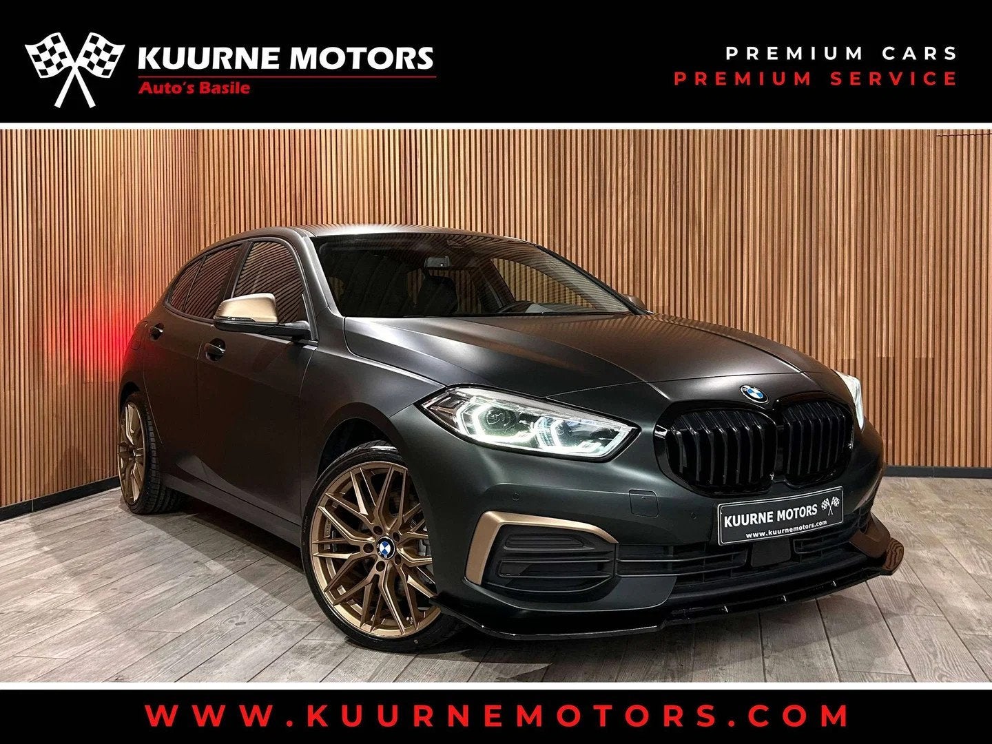 BMW 1 Serie 116 i Wrap Green Mat Alu19"/Led/Leder/VerwZet/Gp, Auto's, 1940 kg, 1 Reeks, Gebruikt, https://public.car-pass.be/vhr/9ba6c4c9-cd25-4f9f-ac84-71e5946adc0c