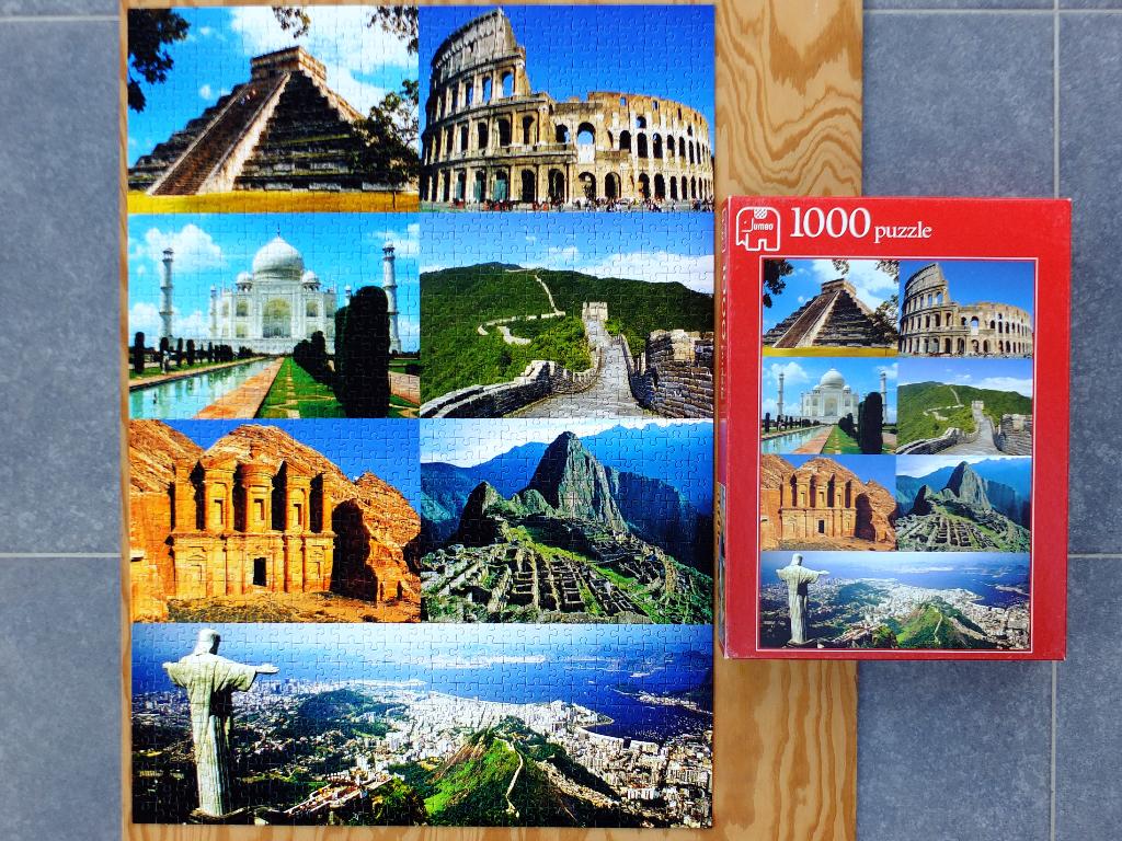 Puzzle 1000 pièces Jumbo - Les sept merveilles du monde, Enlèvement ou Envoi, 500 à 1500 pièces, Comme neuf, Puzzle