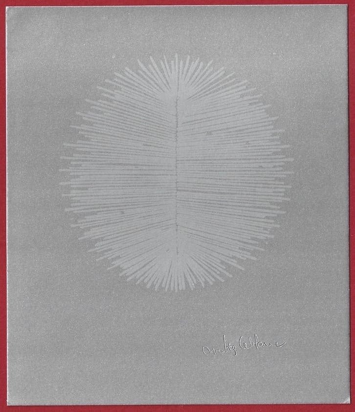 Walter Leblanc Torsion c1960 ZERO Papier argenté signé, Signé, Enlèvement ou Envoi, Sérigraphie