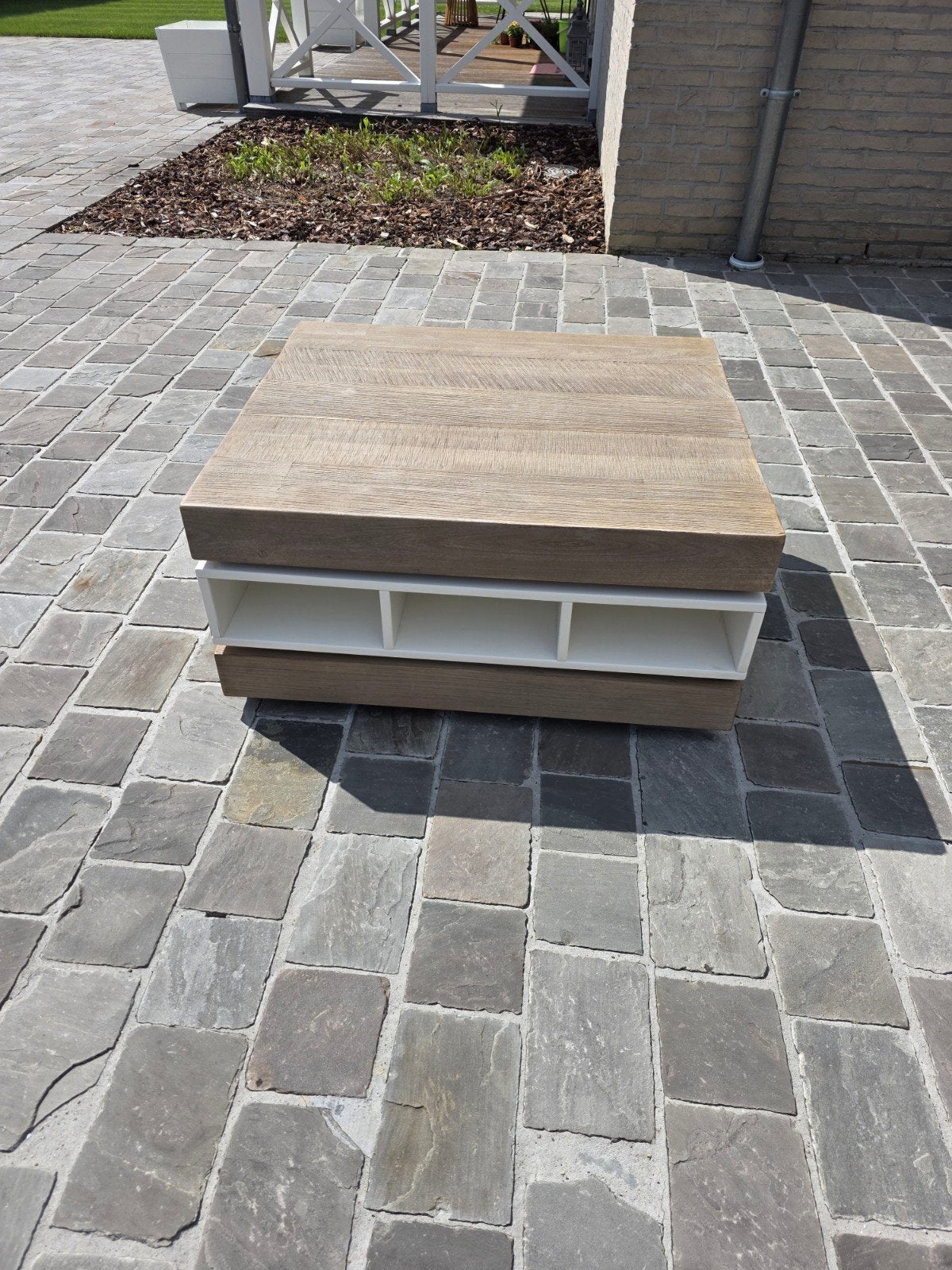 Salontafel met draaiend blad., Huis en Inrichting, Ophalen, Gebruikt, 50 tot 100 cm, Eikenhout