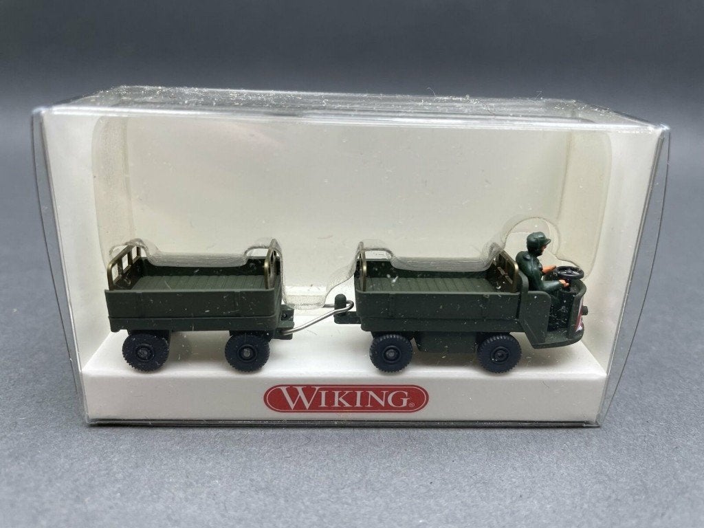Ancien Chariot de Quai Militaire 1/87 HO WIKING Neuf + Boite, Enlèvement ou Envoi, Neuf, Grue, Tracteur ou Agricole, Wiking