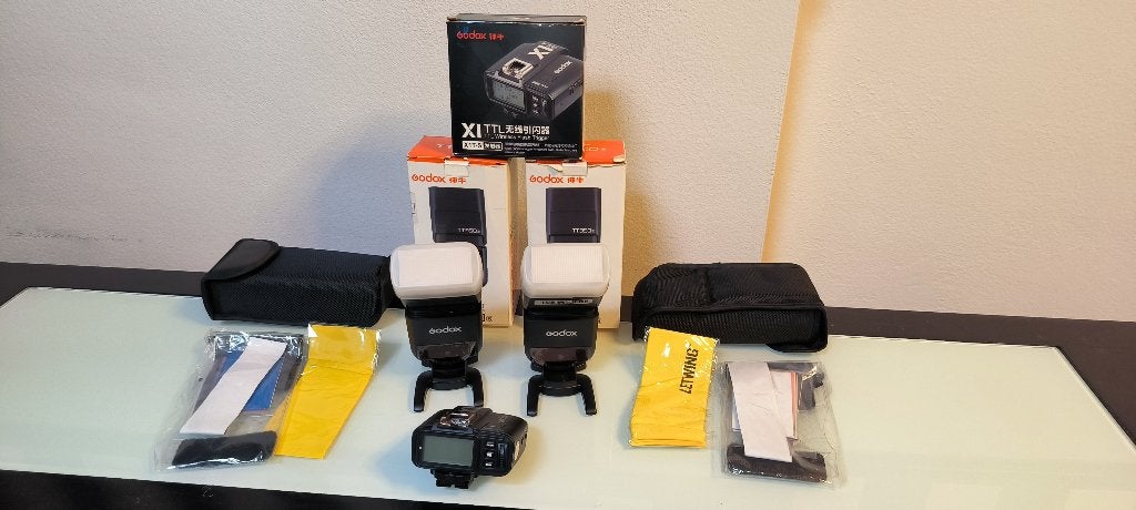 Kit Godox Sony – 2 TT350S + Déclencheur X1T-S – Kit complet, TV, Hi-fi & Vidéo, Flash externe, Enlèvement, Utilisé, Godox