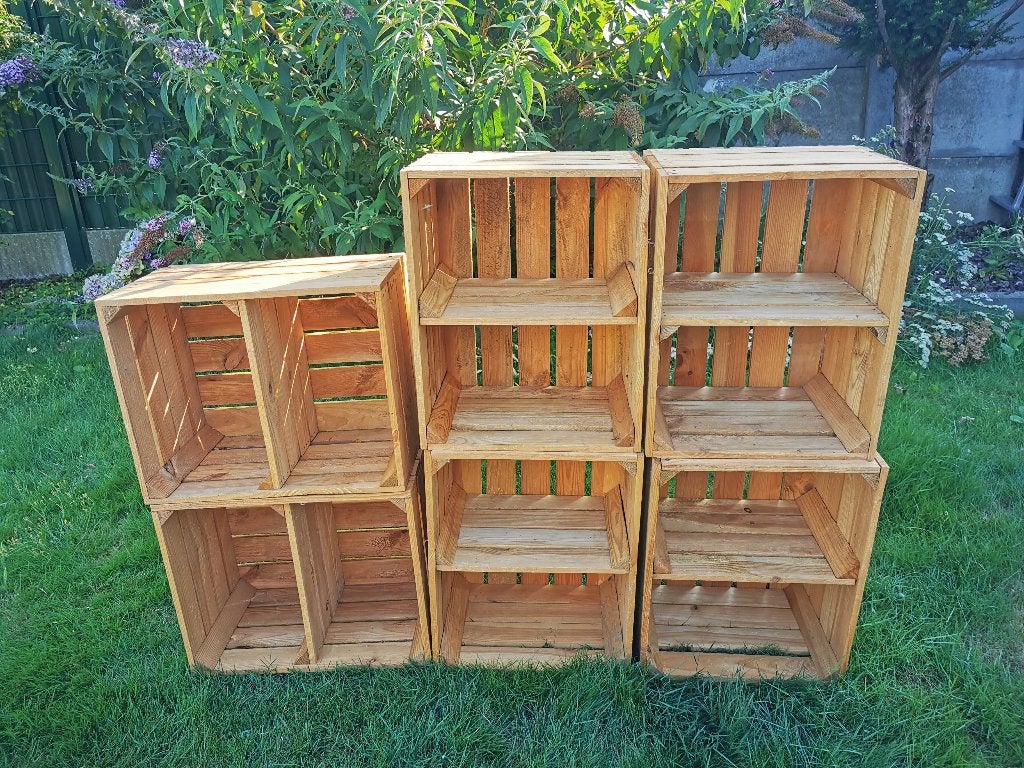 6 stevige houten kratten met verdeling, Doe-het-zelf en Bouw, Ophalen, 40 tot 60 cm, 50 tot 75 cm, Minder dan 35 cm