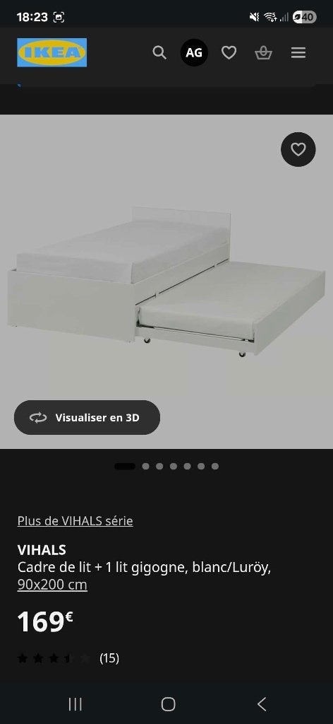 Lit cigogne enfant, Matelas, Enlèvement, 180 cm ou plus, 85 à 100 cm