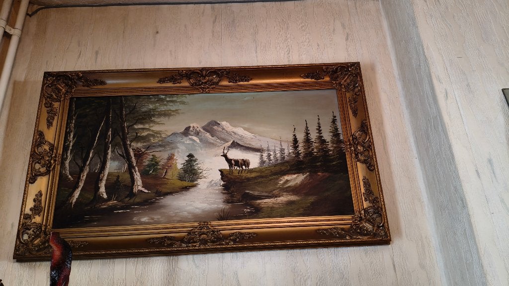 Tableau Vintage, Œuvre originale, Peinture à l'huile, Paysage, Enlèvement
