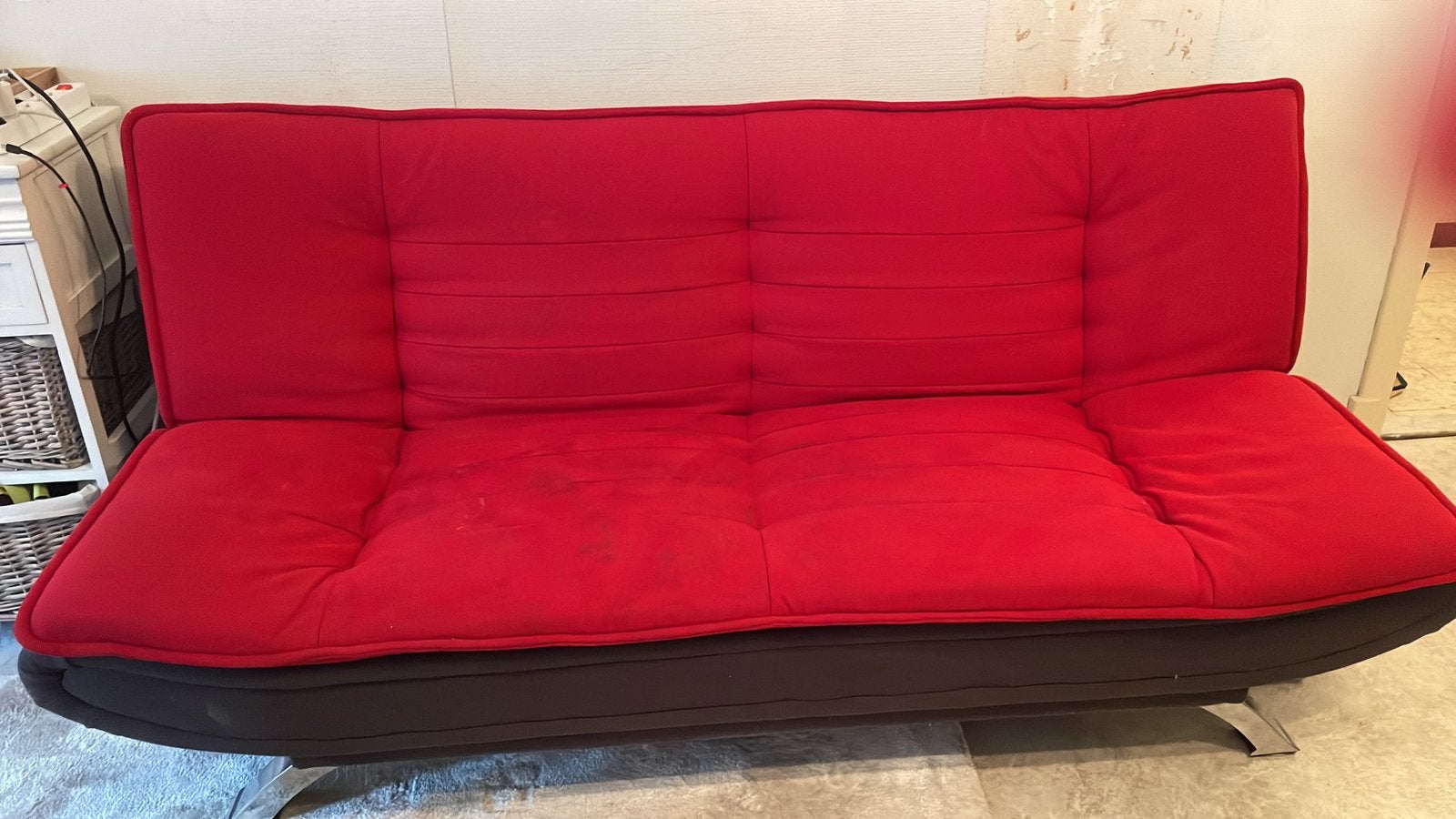 URGENT Canapé dépliant a donner au oeix minime, Rouge, 100 cm, Une personne, Enlèvement