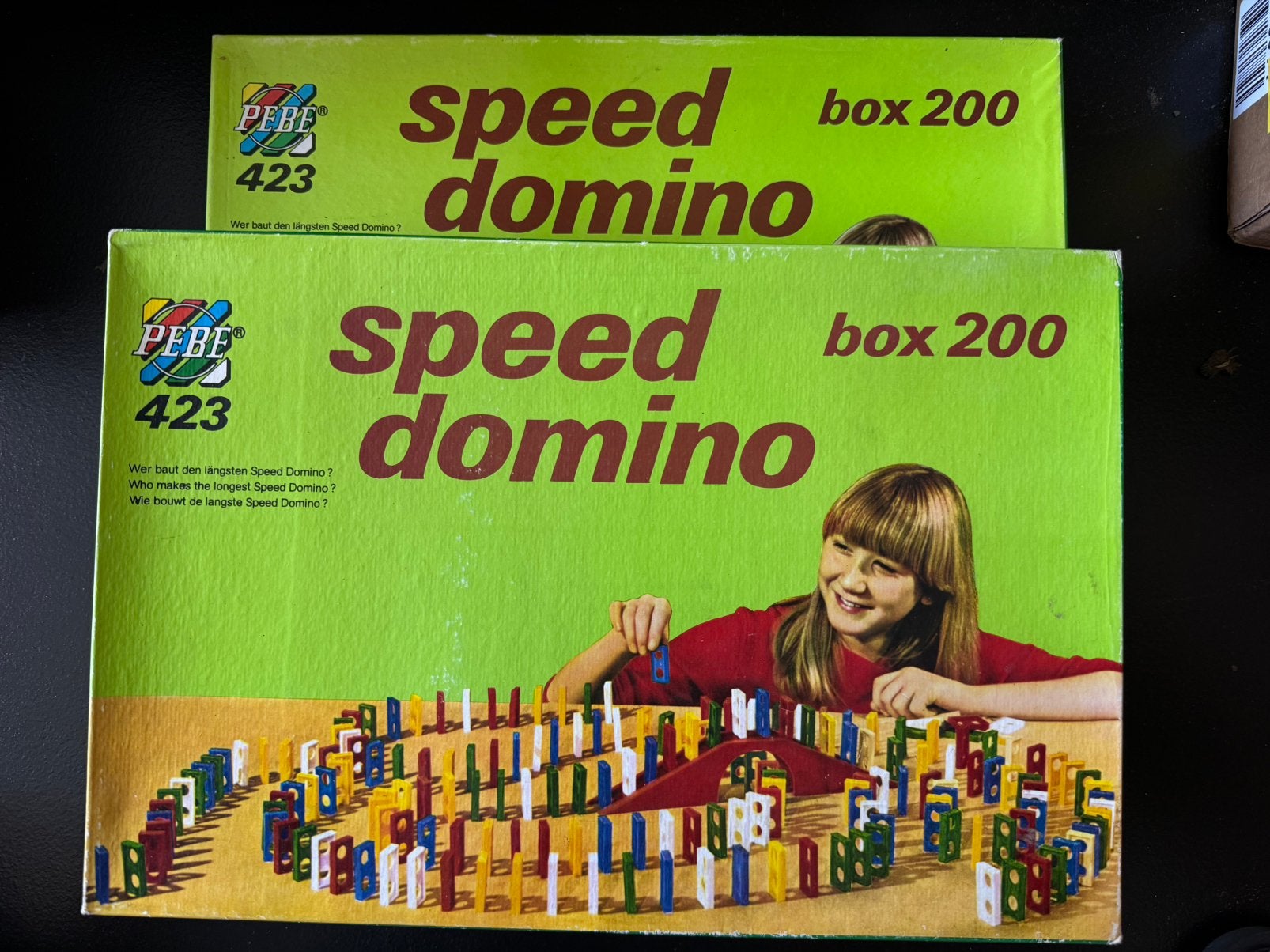 Vintage PEBE Speed Domino 423 – Box 200 - 2 complete dozen, Kinderen en Baby's, Speelgoed | Overig, Gebruikt, Jongen of Meisje